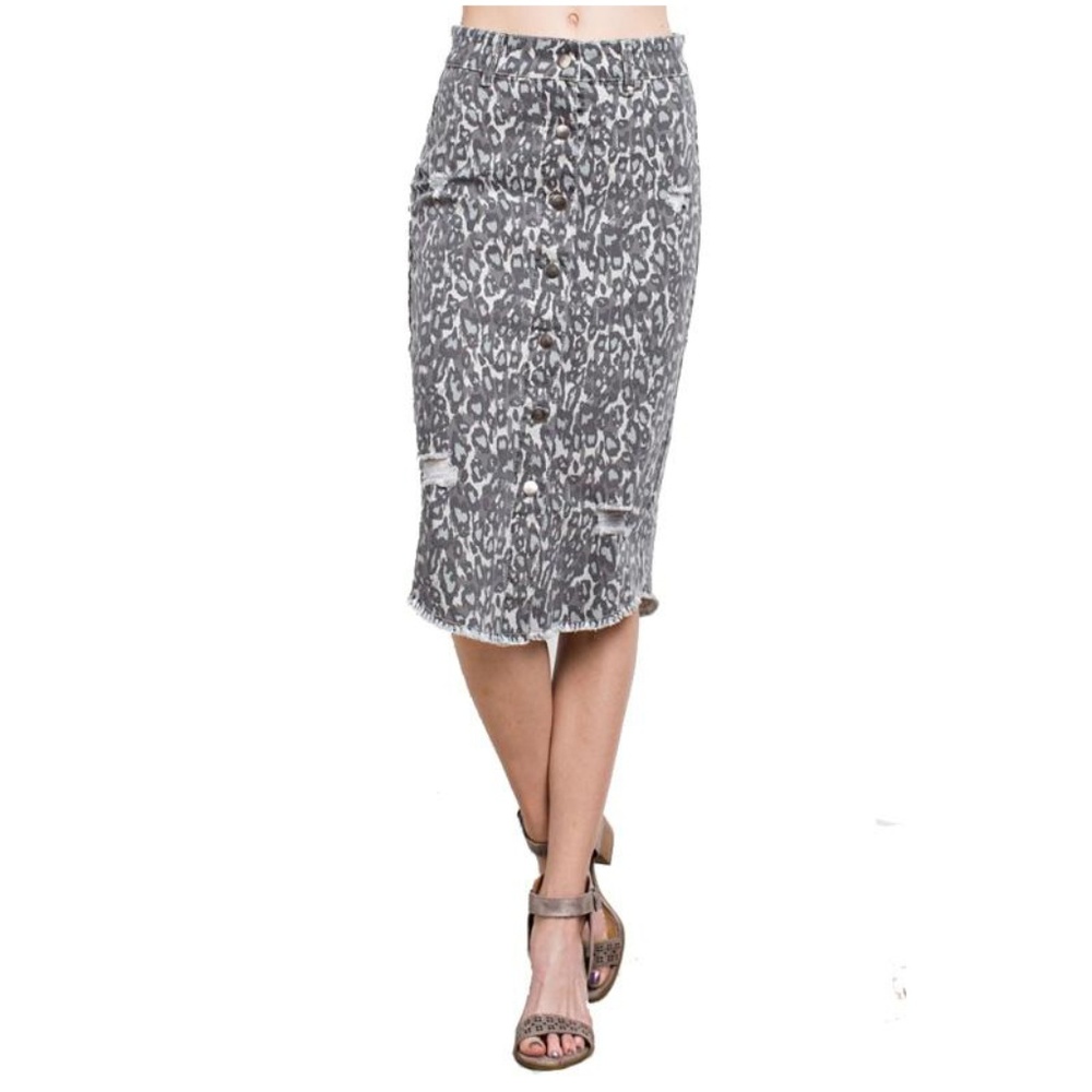 Lorna Skirt Leopard Print midi